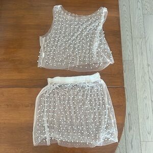 Pearl bridal swim cover up